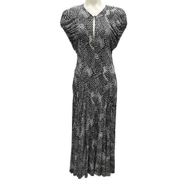 Proenza Schouler Black / White Printed Jersey Midi Dress